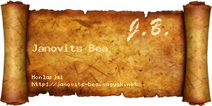 Janovits Bea névjegykártya